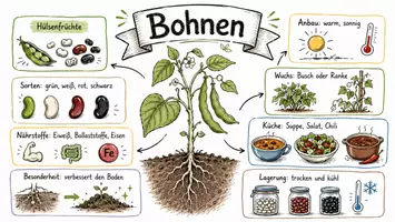 Vorschau - Arbeitsblätter - AB mit Fragen zum Thema "Bohnen" + Lösungsblatt + Infografik - Seite 1