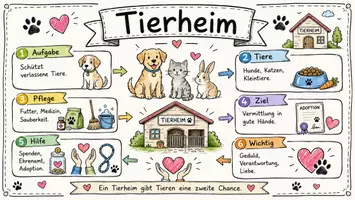 Vorschau - Arbeitsblätter - Lernposter + AB mit Fragen zum Thema "Tierheim" + Lösungsblatt + Mindmap + Infografik - Seite 2