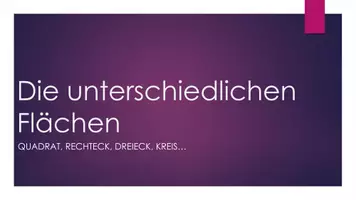 Vorschau - Präsentationen/Tafelbilder - Die unterschiedlichen Flächen in der Geometrie - Seite 1