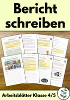 Vorschau - Arbeitsblätter - Bericht schreiben Klasse 4/5 Komplettpaket - Deckblatt