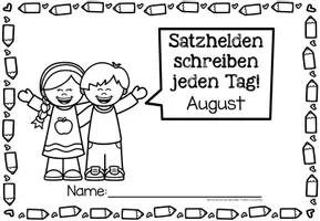 Vorschau - Stationenlernen - Sätze schreiben / Satz des Tages / Schüttelsätze (Grundschrift) schreiben Sommer Sommerferien Back to school Schulstart August - Seite 1