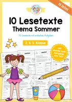 Vorschau - Arbeitsblätter - 10 Lesetexte zum Sommer (mit Aufgaben) - Deckblatt