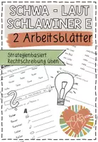 Vorschau - Arbeitsblätter - RICHTIG SCHREIBEN Schlawiner E/ Schwa Laut Arbeitsblätter - Deckblatt