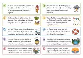 Vorschau - Arbeitsblätter - Diktatsätze zum Sommer - Laufdiktat, Partnerdiktat, Dosendiktat - Seite 1