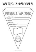 Vorschau - Arbeitsblätter - Fußball WM 2026 - Länder Wimpel zum Basteln - Seite 1
