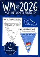Vorschau - Arbeitsblätter - Fußball WM 2026 - Länder Wimpel zum Basteln - Deckblatt