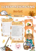Vorschau - Arbeitsblätter - Lesespaziergang - Herbst | Lesen (Klasse 1-2) - Deckblatt