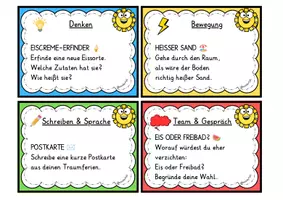 Vorschau - Aufgabenkarten - Die letzten 10 Minuten – Sommer ☀️ | 30 Taskcards Klasse 3/4 | Bewegung, Kreativität, Sprache & Team - Seite 3