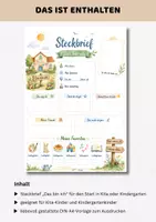 Vorschau - Arbeitsblätter - Steckbrief Kita & Kindergarten Kinder "Das bin ich" | Portfolio Vorlagen Kita | DIN A4 Format - Seite 2