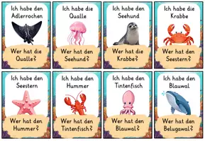 Vorschau - Spiele - Lesespiel "Ich habe... Wer hat?" Meerestier-Edition 🌊 🐬 | 33 Karten – Klasse 2 bis 4 | Lesen - Seite 3
