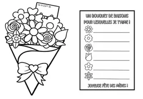 Aperçu - Matériel pour travaux manuels / dessin - Carte bouquet pour la Fête des Mères - Page 1