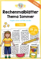 Vorschau - Arbeitsblätter - 8 Rechenmalblätter zum Sommer (Zahlenraum 20) - Deckblatt