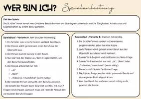 Vorschau - Arbeitsblätter - Spiel Berufsorientierung "Wer bin ich" Ausbildungsberufe - Seite 1