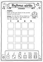 Vorschau - Arbeitsblätter - Arbeitsblatt "Rhythmus würfeln" - Musik Jg.3-6 - Seite 3