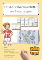 Vorschau - Spiele - Fingertorwandschießen mit Fingerpuppen | Basteln zur Fußball-WM | Sport & Kunst Grundschule - Deckblatt