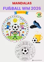 Vorschau - Mal- und Bastelvorlagen - Fußball WM Mandalas - Deckblatt