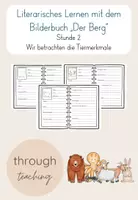 Vorschau - Arbeitsblätter - Literarisches Lernen mit dem Bilderbuch "Der Berg" - Stunde 2 Tiermerkmale - Deckblatt