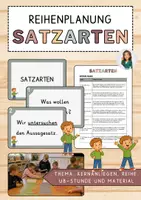 Vorschau - Unterrichtsreihen - Materialpaket: Satzarten - Unterrichtsreihe, UB-Stunde und Material - Deckblatt