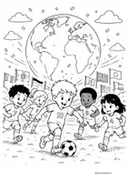 Vorschau - Mal- und Bastelvorlagen - Fußball WM Ausmalbilder - Seite 1