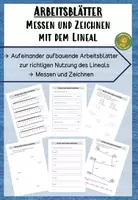 Vorschau - Arbeitsblätter - Messen und Zeichnen mit dem Lineal - Deckblatt