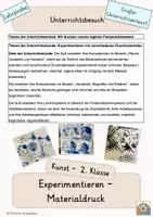 Vorschau - Stundenentwürfe - Lehrprobe / Unterrichtsbesuch - Experimentieren mit Druckmaterialien - Deckblatt