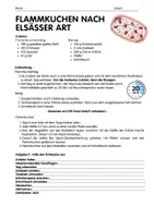 Vorschau - Arbeitsblätter - Flammkuchen Rezept. WTH Klasse 8 - Seite 1