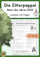 Vorschau - Arbeitsblätter - Sachtext: Die Zitterpappel, Baum des Jahres 2026 - Deckblatt
