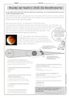 Vorschau - Arbeitsblätter - Sachtext: Die Mondfinsternis, Wunder der Nacht in 2026 - Seite 1