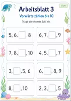 Vorschau - Arbeitsblätter - Vorwärts und rückwärts zählen bis 10 | Mathematik Klasse 1 | 7 Arbeitsblätter als PDF - Seite 3