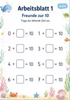 Vorschau - Arbeitsblätter - Zahlenfreunde der 10 | Mathematik Klasse 1 | 7 Arbeitsblätter als PDF - Seite 1