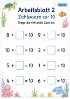 Vorschau - Arbeitsblätter - Zahlenfreunde der 10 | Mathematik Klasse 1 | 7 Arbeitsblätter als PDF - Seite 2