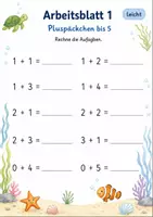 Vorschau - Arbeitsblätter - Rechenpäckchen Plus bis 10 | Mathematik Klasse 1 | 7 Arbeitsblätter als PDF - Seite 1