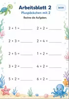 Vorschau - Arbeitsblätter - Rechenpäckchen Plus bis 10 | Mathematik Klasse 1 | 7 Arbeitsblätter als PDF - Seite 2