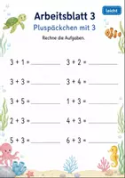 Vorschau - Arbeitsblätter - Rechenpäckchen Plus bis 10 | Mathematik Klasse 1 | 7 Arbeitsblätter als PDF - Seite 3
