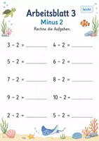 Vorschau - Arbeitsblätter - Rechenpäckchen Minus bis 10 | Mathematik Klasse 1 | 7 Arbeitsblätter als PDF - Seite 3