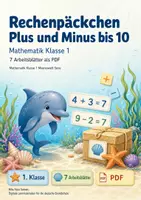 Vorschau - Arbeitsblätter - Rechenpäckchen Plus und Minus bis 10 | Mathematik Klasse 1 | 7 Arbeitsblätter als PDF - Deckblatt
