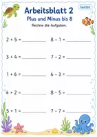 Vorschau - Arbeitsblätter - Rechenpäckchen Plus und Minus bis 10 | Mathematik Klasse 1 | 7 Arbeitsblätter als PDF - Seite 2