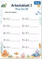 Vorschau - Arbeitsblätter - Rechenpäckchen Plus bis 20 | Mathematik Klasse 1 | 7 Arbeitsblätter als PDF - Seite 1