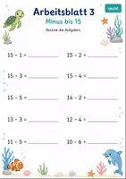 Vorschau - Arbeitsblätter - Rechenpäckchen Minus bis 20 | Mathematik Klasse 1 | 7 Arbeitsblätter als PDF - Seite 3