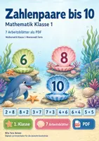 Vorschau - Arbeitsblätter - Zahlenpaare bis 10 | Mathematik Klasse 1 | 7 Arbeitsblätter als PDF - Deckblatt
