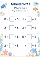Vorschau - Arbeitsblätter - Zahlenpaare bis 10 | Mathematik Klasse 1 | 7 Arbeitsblätter als PDF - Seite 1