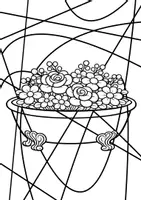 Vorschau - Mal- und Bastelvorlagen - Blumen – Mosaik Malvorlagen Blumenvasen - Seite 2