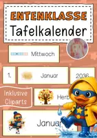 Vorschau - Anderer Materialtyp - Entenklasse Tafelkalender Klassentier Ente Superhelden - Deckblatt