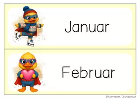 Vorschau - Anderer Materialtyp - Entenklasse Tafelkalender Klassentier Ente Superhelden - Seite 1