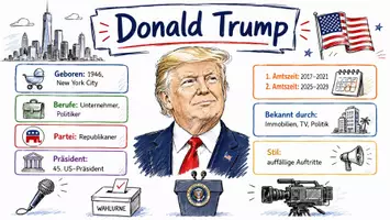Vorschau - Arbeitsblätter - Arbeitsblätter zum Thema "Donald Trump" + Lösung & MP3 + Mindmap + Infografik - Seite 1