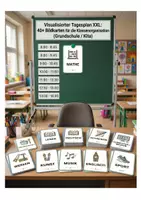 Vorschau - Bildkarten - Visualisierter Tagesplan XXL – 40+ Bildkarten für Klassenorganisation & Stundenplan (Grundschule / Kita) - Deckblatt