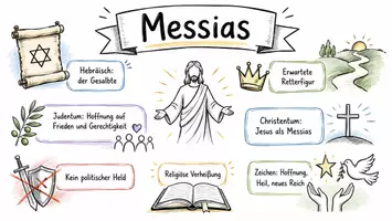 Vorschau - Audio-Dateien - Arbeitsblätter zum Thema "Messias" + Lösung & MP3 + Mindmap + Infografik - Seite 1