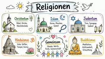 Vorschau - Poster - Lernposter + Arbeitsblätter zum Thema "Religion" + Lösung & MP3 + Mindmap + Infografiken - Seite 2