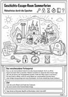 Vorschau - Arbeitsblätter - Escape Room Sommerferien Geschichte - Seite 1