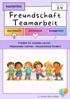 Vorschau - Stundenentwürfe - Freundschaft und Teamarbeit stärken Klasse 3 und 4 | Soziales Lernen, Miteinander, Klassenklima · kostenloses Freebie - Deckblatt